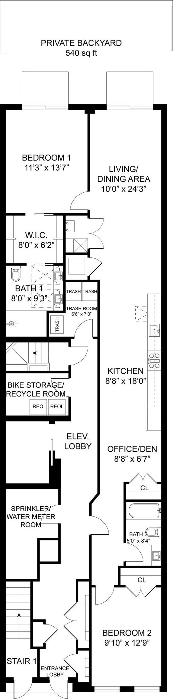 226 Bay St Unit 1, Jersey City, NJ 07302 - floor plan / room layout