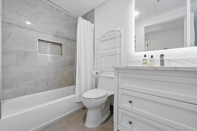 226 Bay St Unit 1, Jersey City, NJ 07302 - full bathroom featuring tile patterned flooring, toilet, vanity, and shower / tub combo