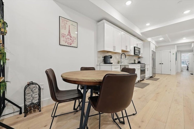 226 Bay St Unit 1, Jersey City, NJ 07302 - dining room featuring light wood-style floors and recessed lighting