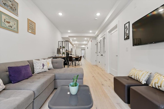 226 Bay St Unit 1, Jersey City, NJ 07302 - living area with light wood finished floors and recessed lighting