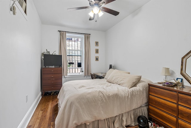 422 Grand St Unit 4, Hoboken, NJ 07030 - bedroom featuring baseboards, wood finished floors, and a ceiling fan