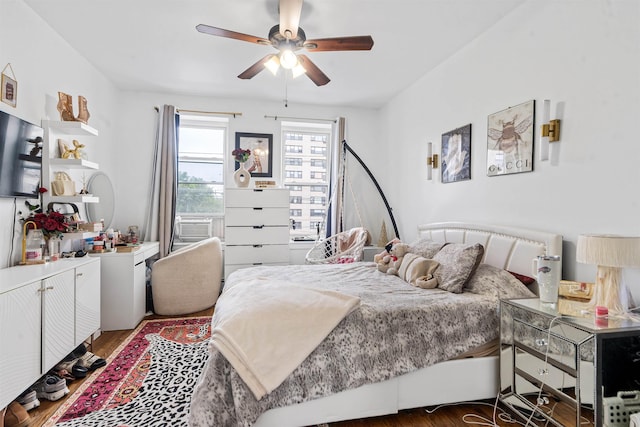 422 Grand St Unit 4, Hoboken, NJ 07030 - bedroom featuring wood finished floors and ceiling fan