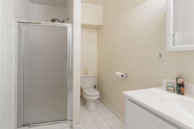 12 Davey Dr, West Orange, NJ 07052 - bathroom featuring vanity, a stall shower, and tile patterned flooring