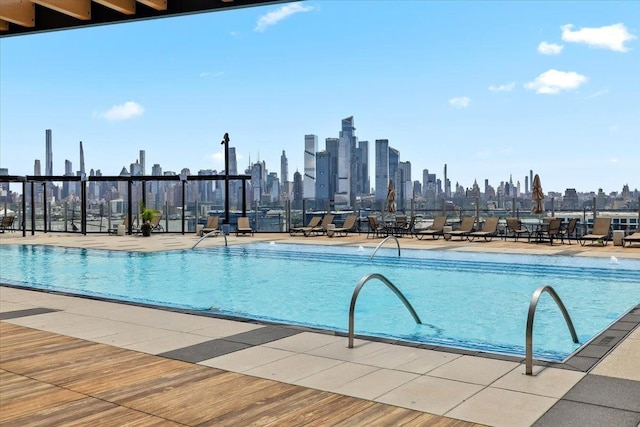 380 Mountain Rd Unit 213, Union City, NJ 07087 - community pool featuring a skyline view