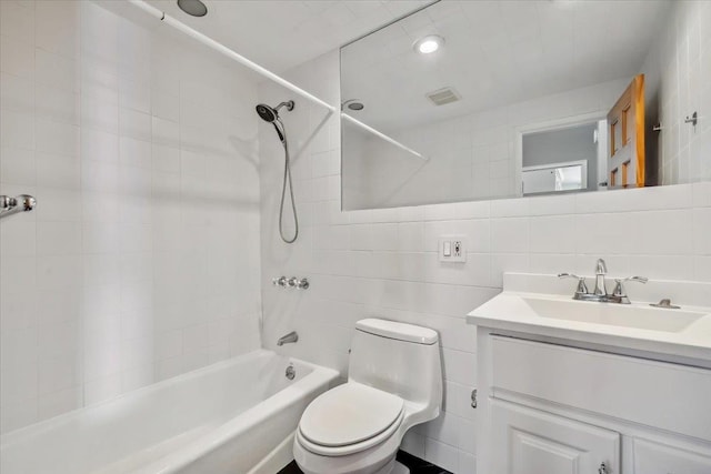 380 Mountain Rd Unit 213, Union City, NJ 07087 - bathroom with shower / bath combination, vanity, and tile walls