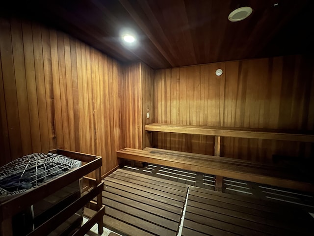 4 Beacon Way Unit 1001, Jersey City, NJ 07304 - sauna / steam room with wood walls, wood ceiling, and wood finished floors