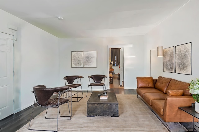 living room featuring wood-type flooring