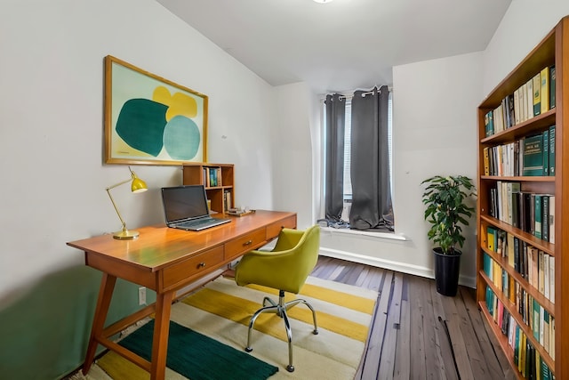 office featuring hardwood / wood-style flooring