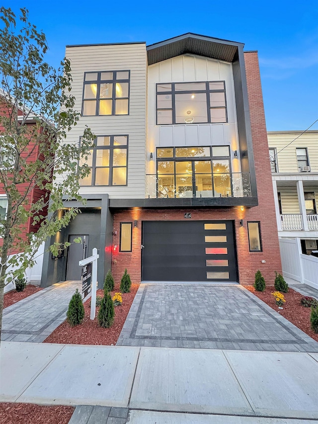 contemporary house featuring a garage