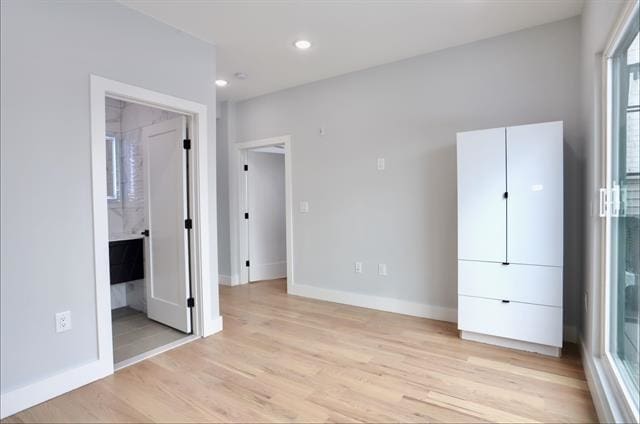 443 Bergen Ave Unit 3, Jersey City, NJ 07304 - unfurnished bedroom featuring light wood finished floors and recessed lighting