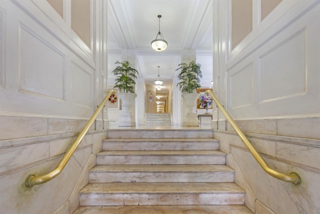 stairs with ornamental molding