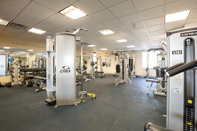 15 Enterprise Ct Unit 211, Jersey City, NJ 07305 - workout area featuring visible vents and a drop ceiling