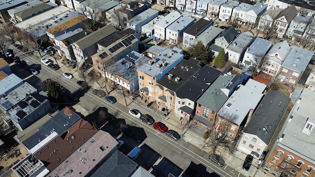 aerial view with a residential view