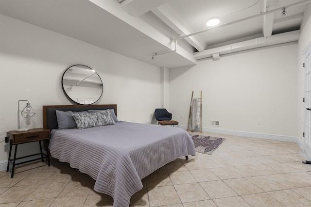 300 Communipaw Ave Unit 17, Jersey City, NJ 07304 - bedroom with beam ceiling and baseboards