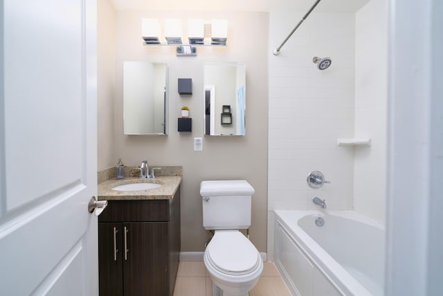 186 Wayne St Unit D-106, Jersey City, NJ 07302 - full bathroom featuring vanity, tub / shower combination, toilet, and tile patterned flooring