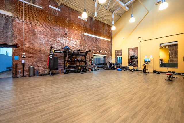 186 Wayne St Unit D-106, Jersey City, NJ 07302 - misc room with a high ceiling and wood finished floors