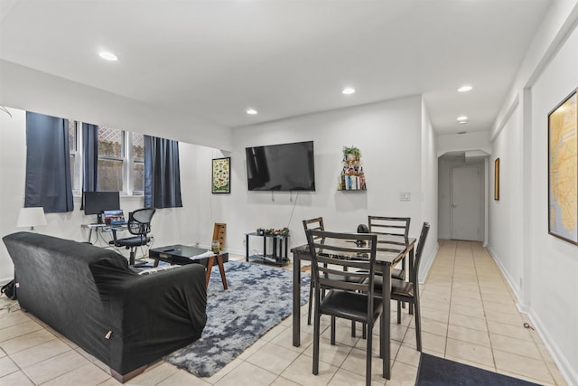 2615 John F Kennedy Blvd Unit B2, Jersey City, NJ 07306 - living room featuring light tile patterned flooring and recessed lighting