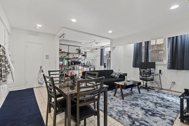 2615 John F Kennedy Blvd Unit B2, Jersey City, NJ 07306 - dining space with light tile patterned floors and recessed lighting