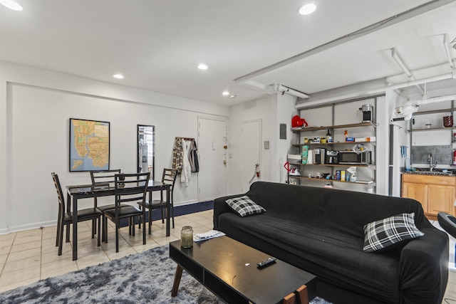 2615 John F Kennedy Blvd Unit B2, Jersey City, NJ 07306 - living area featuring recessed lighting and light tile patterned floors