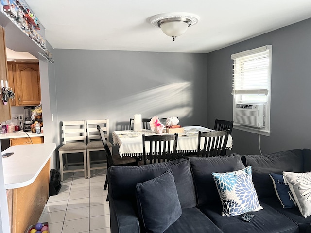 304 51st St, West New York, NJ 07093 - living room featuring light tile patterned floors and cooling unit