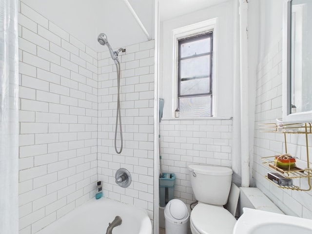 61 65th St Unit 10, West New York, NJ 07093 - bathroom with shower / tub combo and tile walls