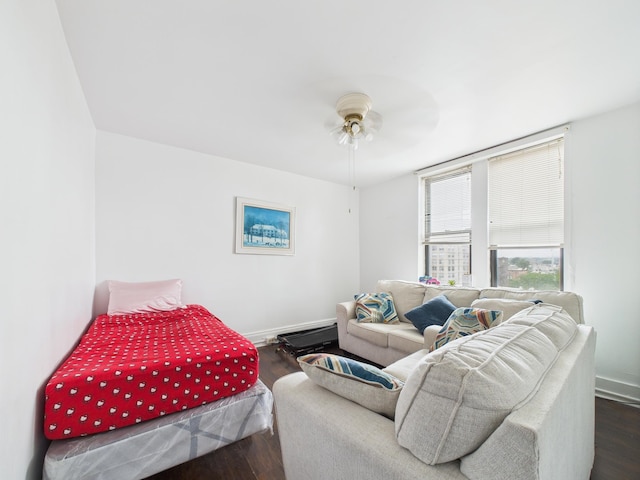 61 65th St Unit 10, West New York, NJ 07093 - bedroom featuring dark wood-style flooring and ceiling fan