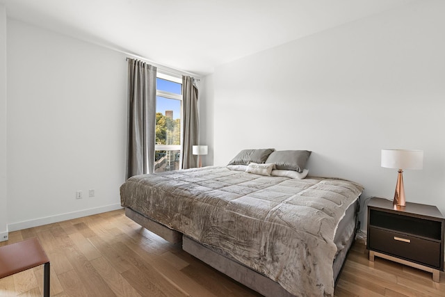 bedroom featuring light hardwood / wood-style floors