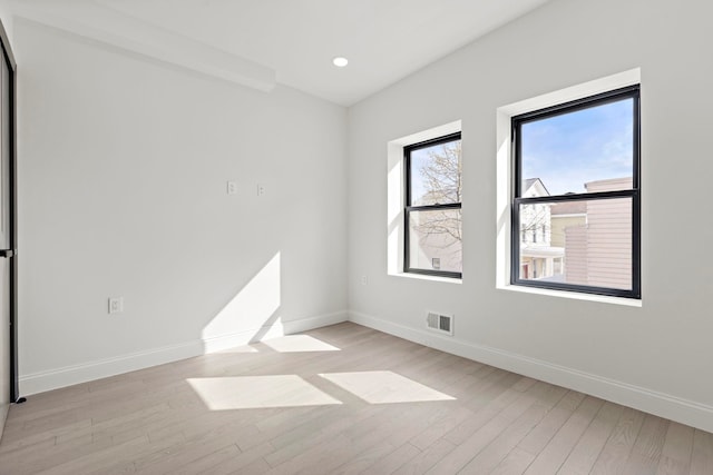 133 Clifton Pl Unit 3, Jersey City, NJ 07304 - empty room with light wood-style floors, baseboards, and recessed lighting