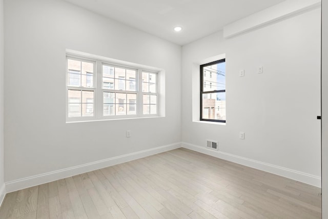 133 Clifton Pl Unit 3, Jersey City, NJ 07304 - spare room featuring light wood-style floors, baseboards, and recessed lighting