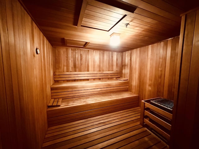 view of sauna