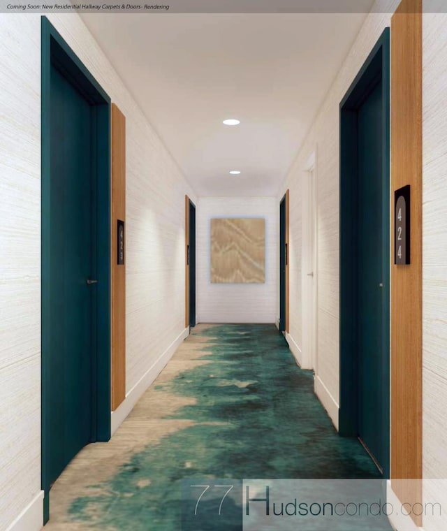 hallway featuring carpet floors