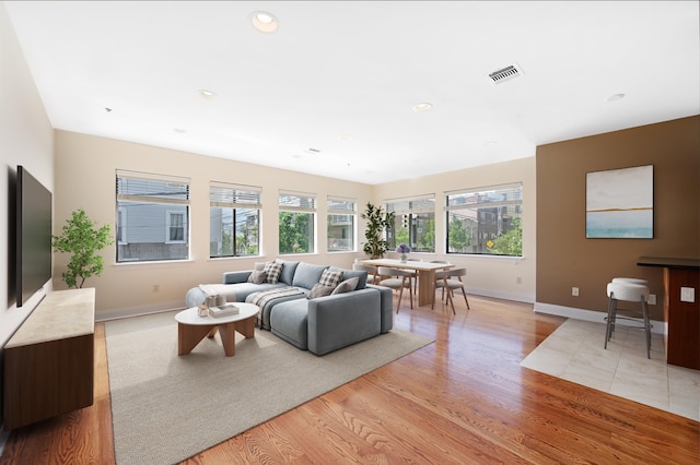136 41st St Unit 103, Union City, NJ 07087 - living area with light wood-type flooring, baseboards, and recessed lighting
