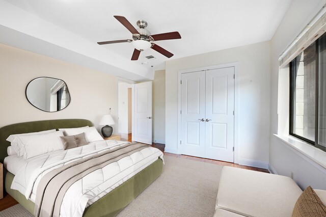 136 41st St Unit 103, Union City, NJ 07087 - bedroom featuring a closet, ceiling fan, and baseboards