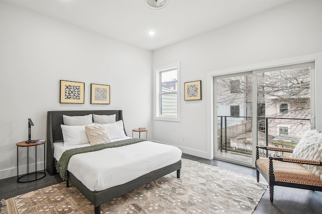 98 Van Horne St Unit A, Jersey City, NJ 07304 - bedroom with baseboards, access to exterior, and recessed lighting