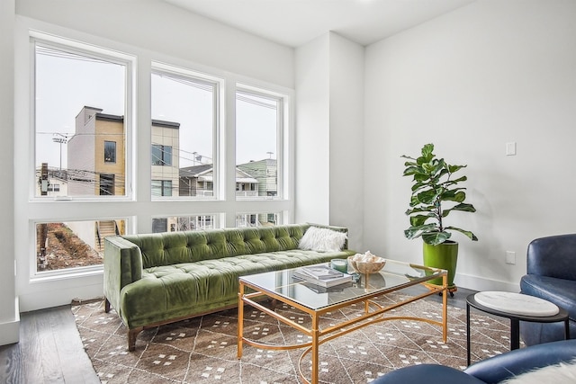98 Van Horne St Unit A, Jersey City, NJ 07304 - living area featuring baseboards and wood finished floors
