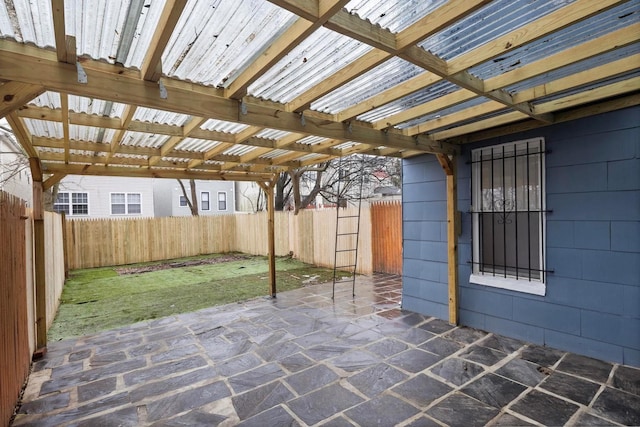 view of patio / terrace featuring a pergola