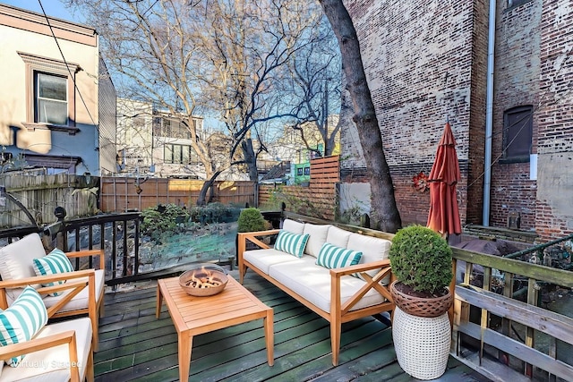 300 2nd St Unit 2, Jersey City, NJ 07302 - wooden terrace with outdoor lounge area
