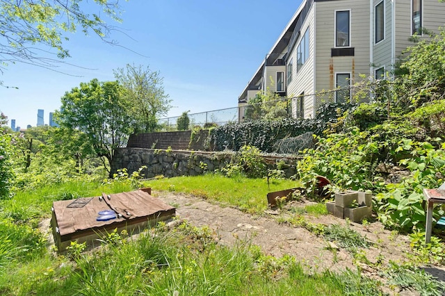 view of yard with fence