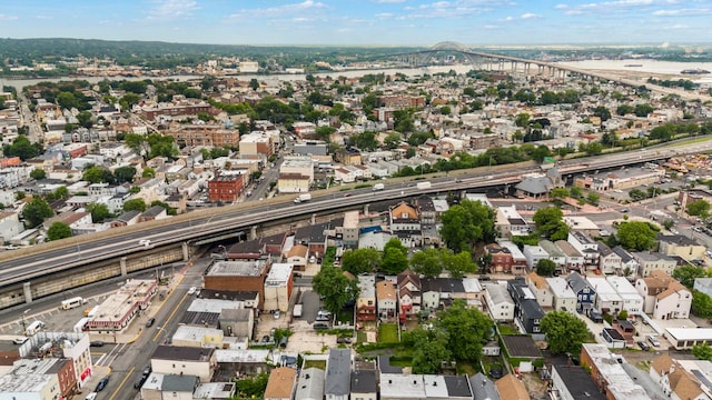 15 9th St, Bayonne, NJ 07002 - aerial view of property's location with a notable bridge, a main thoroughfare, and nearby suburban area