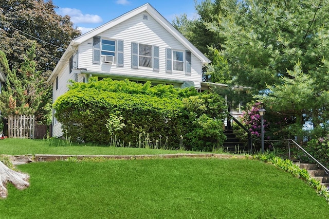 16 Hazel Ave, Livingston, NJ 07039 - view of home's exterior featuring a yard and cooling unit