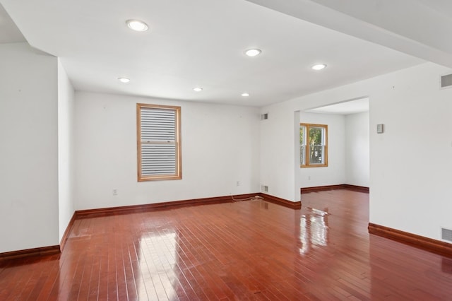 16 Hazel Ave, Livingston, NJ 07039 - unfurnished room with wood-type flooring, baseboards, and recessed lighting