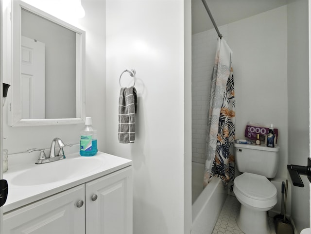 75 Reservoir Ave, Jersey City, NJ 07307 - full bathroom with vanity, shower / tub combo with curtain, and tile patterned flooring