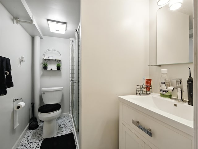 75 Reservoir Ave, Jersey City, NJ 07307 - bathroom featuring vanity, a shower stall, and tile patterned flooring