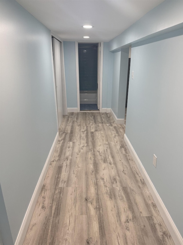 4312 Cottage St, North Bergen, NJ 07047 - hallway with wood finished floors and baseboards
