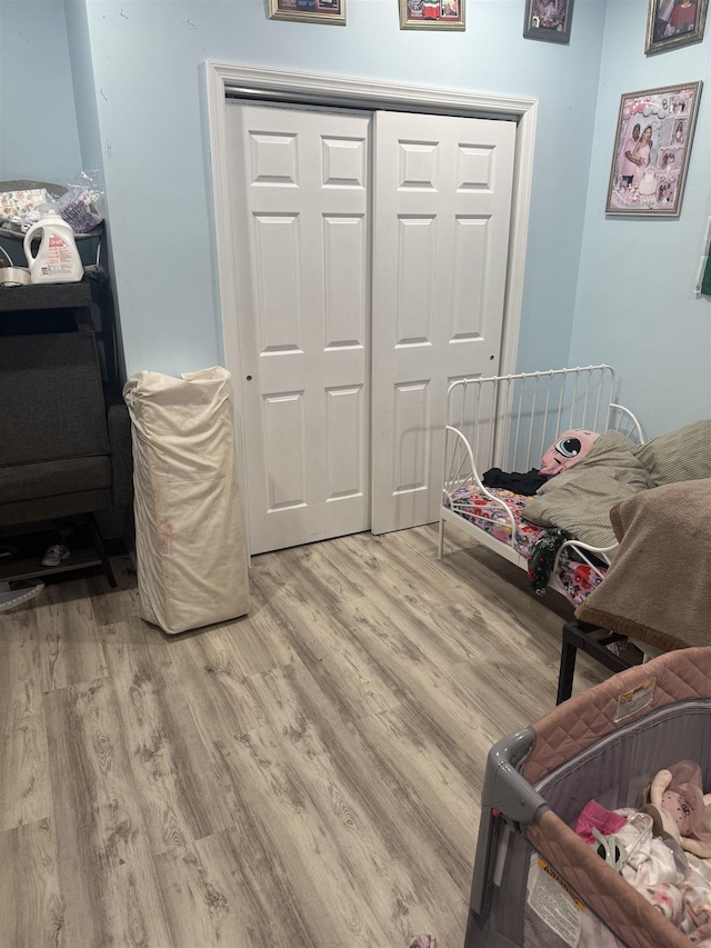 4312 Cottage St, North Bergen, NJ 07047 - bedroom featuring light wood-style floors and a closet
