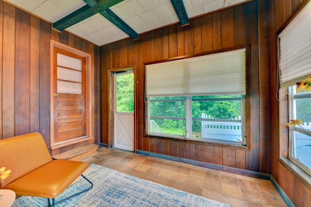 76 Central Ave, Secaucus, NJ 07094 - unfurnished sunroom featuring beam ceiling and plenty of natural light