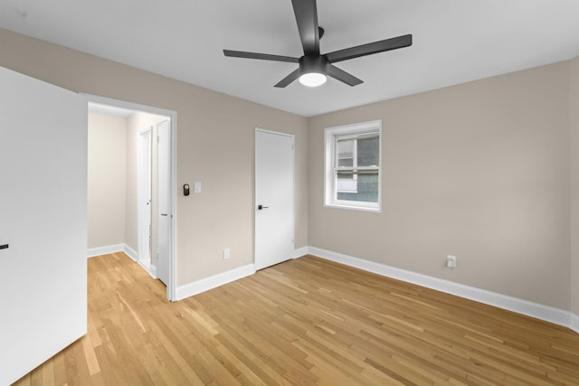 154 Bowers St Unit 2A, Jersey City, NJ 07307 - unfurnished bedroom with light wood-type flooring and a ceiling fan