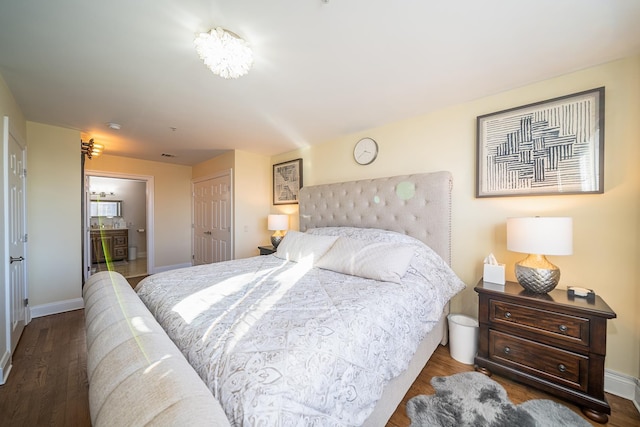 45 Broadway Unit 302, Jersey City, NJ 07306 - bedroom with wood finished floors and ensuite bath