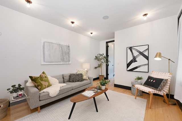 living room featuring light hardwood / wood-style flooring