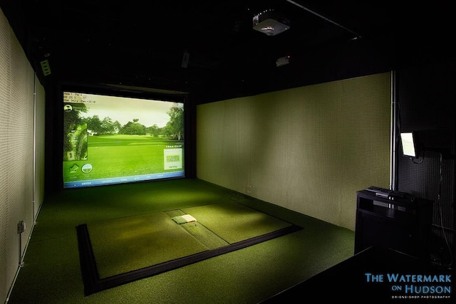 rec room featuring golf simulator